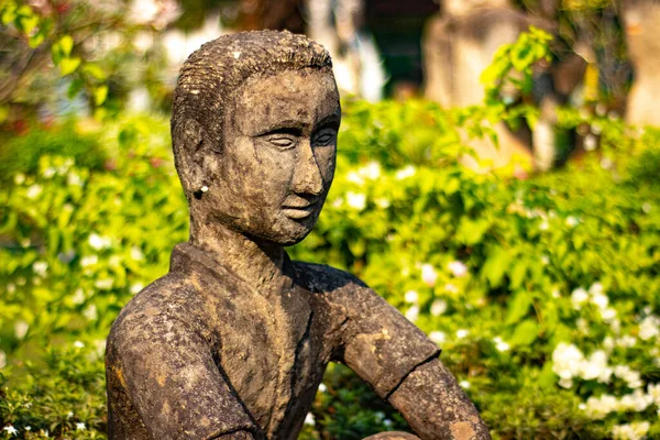 Estátuas Antigas Pedra Buddha Park Laos — Fotografia de Stock