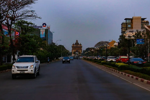 Wilayah Kota Vientiane Pada Siang Hari Laos — Stok Foto