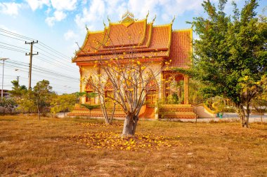 Laos 'taki Asyalı güzel Budist mimarisi