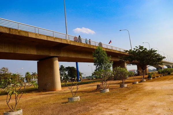 Ponte Amizade Durante Dia Laos — Fotografia de Stock