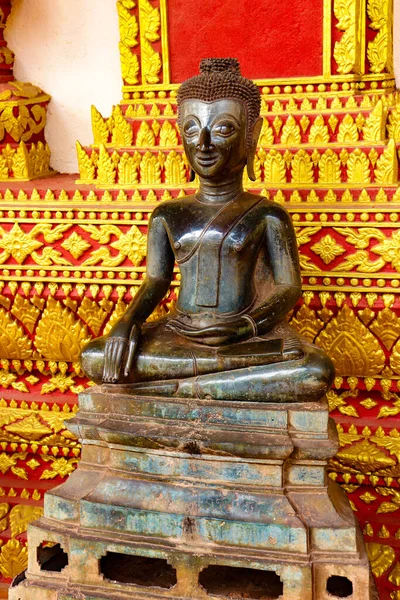 Close View Statue Buddha Haw Phra Kaew Temple Laos — стоковое фото