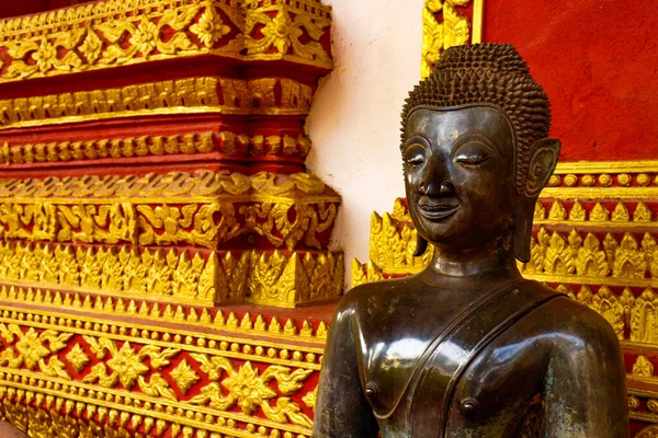 Närbild Staty Buddha Haw Phra Kaew Temple Laos — Stockfoto