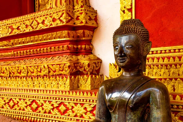 Vista Vicino Della Statua Buddha Haw Phra Kaew Temple Laos — Foto Stock