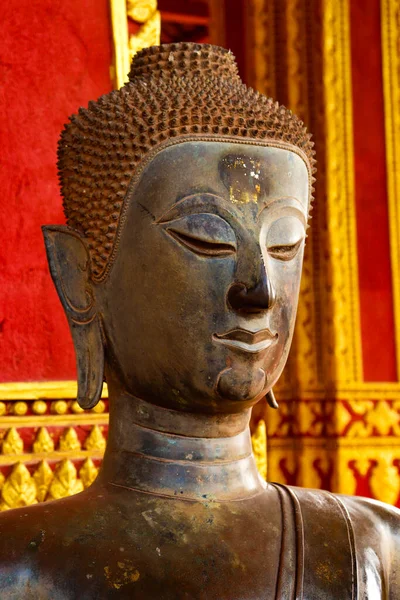 Närbild Staty Buddha Haw Phra Kaew Temple Laos — Stockfoto