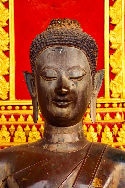 Close Visning Statue Buddha Haw Phra Kaew Temple Laos - Stock-foto