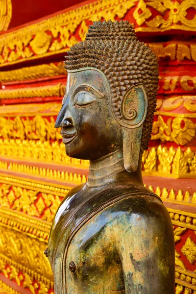 Vista Vicino Della Statua Buddha Haw Phra Kaew Temple Laos — Foto Stock