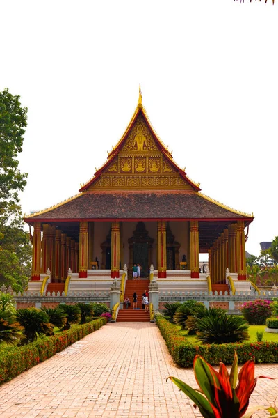 Hermosa Arquitectura Budista Asiática Laos —  Fotos de Stock