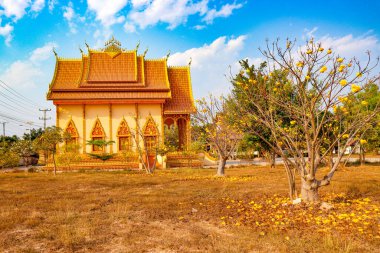 Laos 'taki Asyalı güzel Budist mimarisi