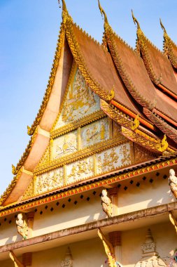 Budist dekorasyonunu kapat, Vientiane, Laos