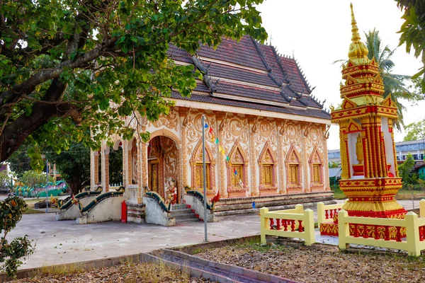 Ασιατική Όμορφη Βουδιστική Αρχιτεκτονική Στο Λάος — Φωτογραφία Αρχείου