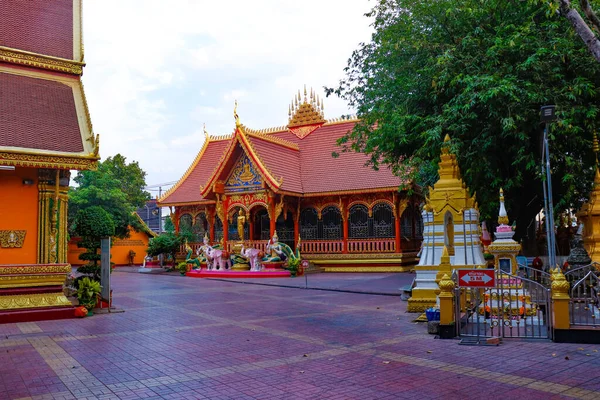 Arquitectura Decoración Del Templo Budista Laos —  Fotos de Stock
