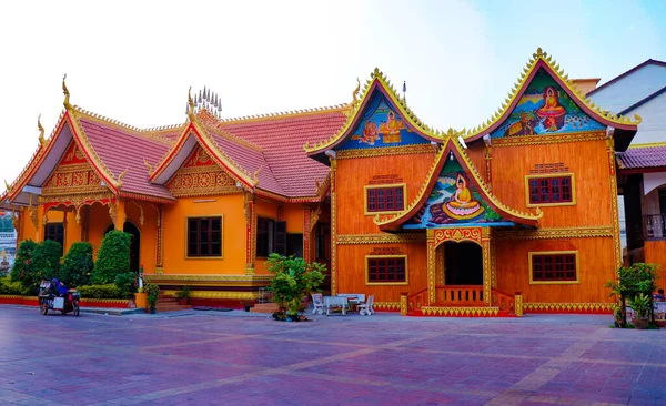 Asiatico Bella Architettura Buddista Laos — Foto Stock