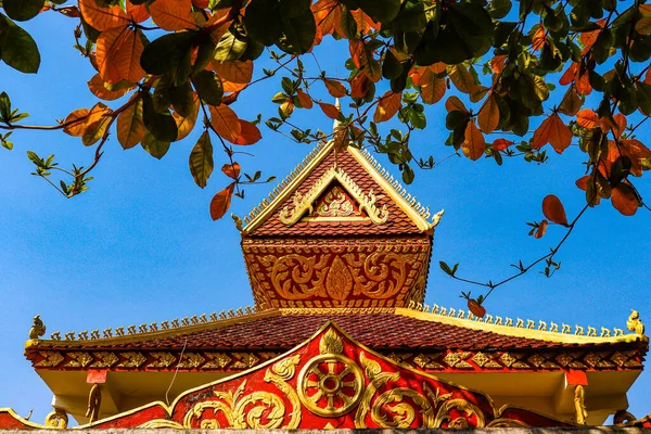 Asian Old Architecture Statues Buddhist Temple Laos — Stock Photo, Image