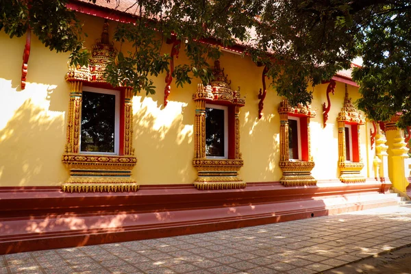 Buddhistická Architektura Sochy Laos — Stock fotografie