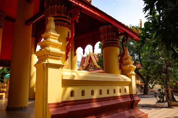 Buddhistická Architektura Sochy Laos — Stock fotografie