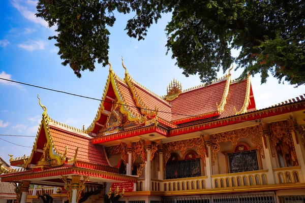 Buddhistisk Arkitektur Och Statyer Laos — Stockfoto