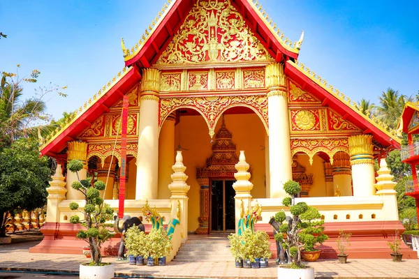 Βουδιστική Αρχιτεκτονική Και Αγάλματα Λάος — Φωτογραφία Αρχείου