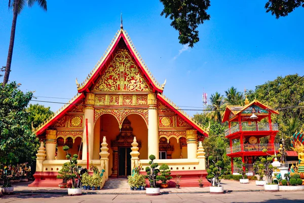 Буддийская Архитектура Статуи Лаос — стоковое фото