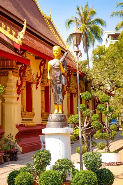 Buddhistická Architektura Sochy Laos — Stock fotografie