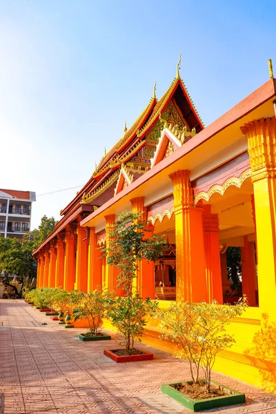 Stadt Vientiane Buddhistischer Tempel Laos — Stockfoto
