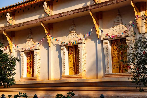 Close Buddhist Decoration Vientiane Laos — стоковое фото