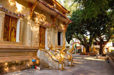 Budist dekorasyonunu kapat, Vientiane, Laos