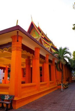 Budist dekorasyonunu kapat, Vientiane, Laos