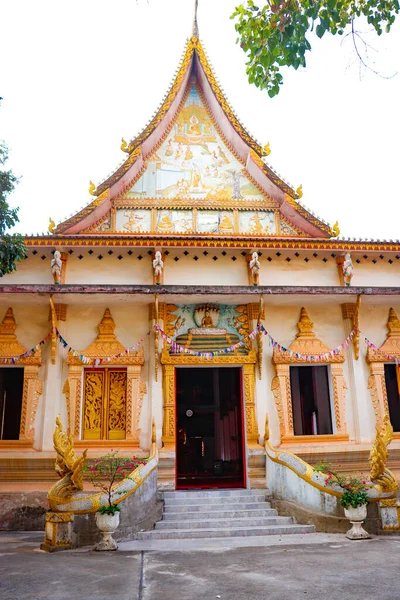 Zblízka Buddhistické Dekorace Vientiane Laos — Stock fotografie