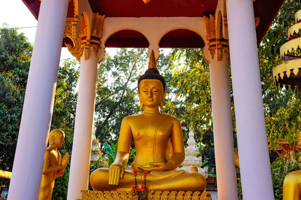 Zblízka Buddhistické Dekorace Vientiane Laos — Stock fotografie