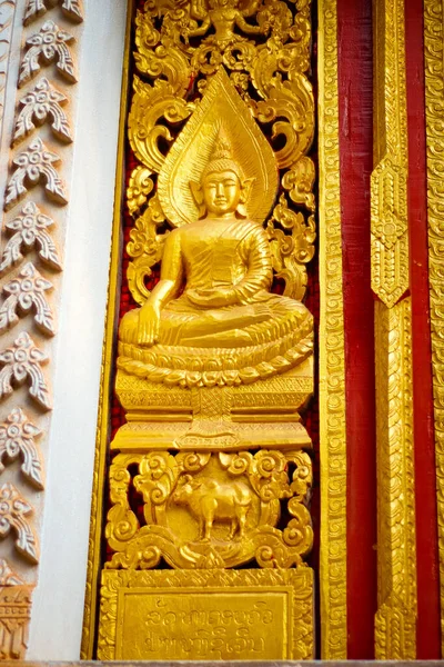 Architektur Und Dekoration Des Buddhistischen Tempels Von Luang Laos — Stockfoto