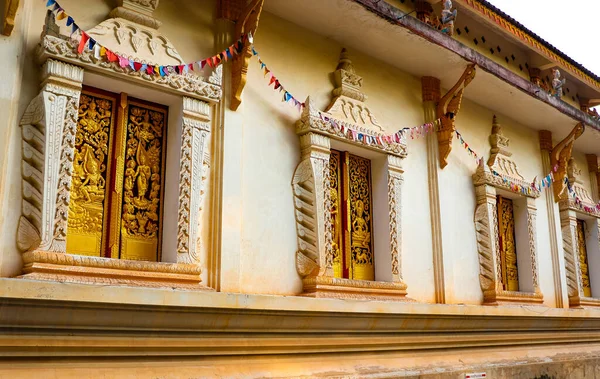 Architecture Décoration Temple Bouddhiste Luang Laos — Photo