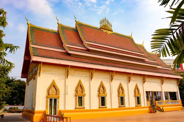 Luang Buddhistický Chrám Architektura Dekorace Laos — Stock fotografie