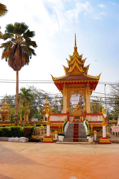 Architektur Und Dekoration Des Buddhistischen Tempels Von Luang Laos — Stockfoto