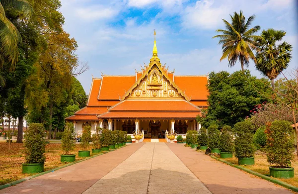 Buddyjska Architektura Dekoracja Świątyni Luang Laos — Zdjęcie stockowe