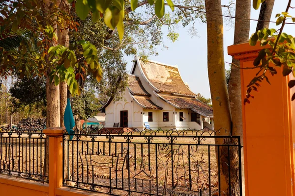 Bâtiment Simple Dans Architecture Bouddhiste Laos — Photo