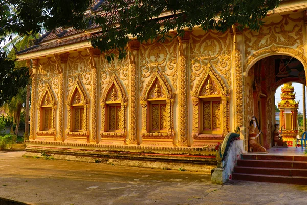 Edificio Sencillo Arquitectura Budista Laos —  Fotos de Stock