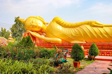 Buddha Vientiane 'de yatıyor, Laos