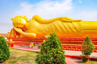 Buddha Vientiane 'de yatıyor, Laos
