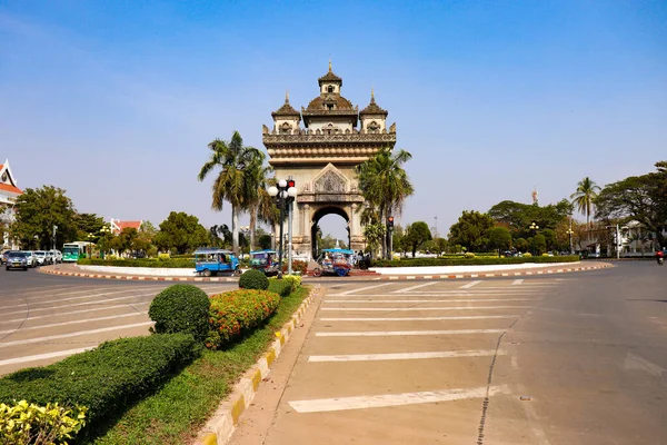 Brama Parku Patuxay Laos — Zdjęcie stockowe