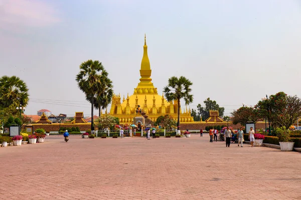 Όμορφη Βουδιστική Αρχιτεκτονική Στο Luang Temple Λάος — Φωτογραφία Αρχείου