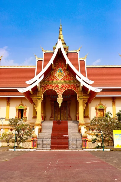 Όμορφη Βουδιστική Αρχιτεκτονική Στο Luang Temple Λάος — Φωτογραφία Αρχείου