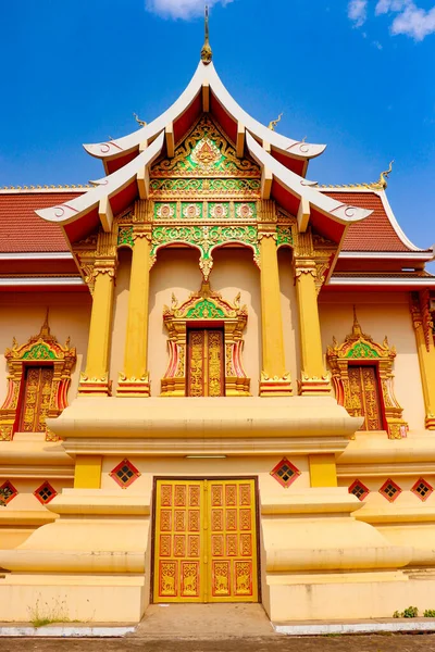 Hermosa Arquitectura Budista Templo Luang Laos —  Fotos de Stock