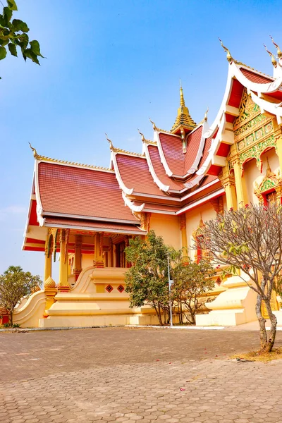 Bela Arquitetura Budista Luang Temple Laos — Fotografia de Stock