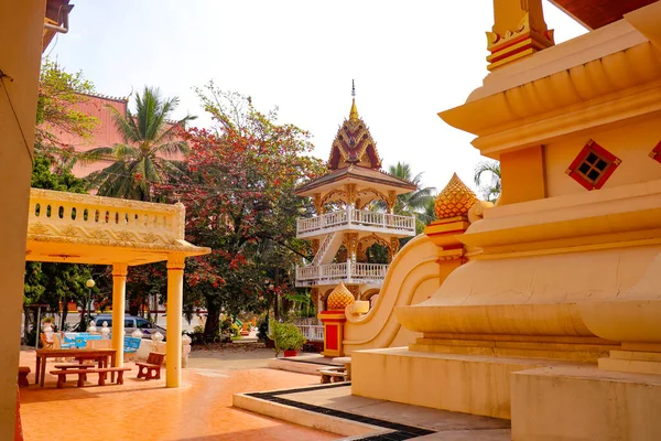 Gyönyörű Buddhista Építészet Laoszi Luang Templomban — Stock Fotó