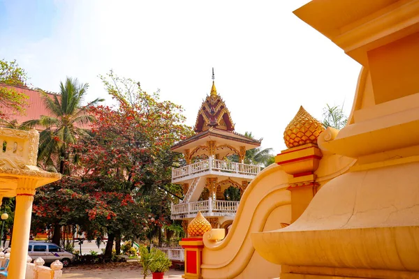 Hermosa Arquitectura Budista Templo Luang Laos —  Fotos de Stock