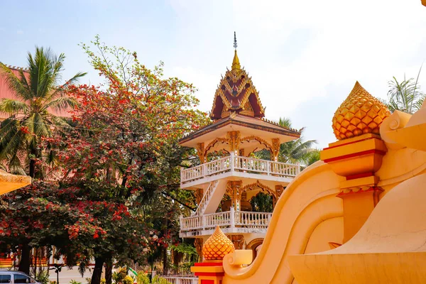 Hermosa Arquitectura Budista Templo Luang Laos —  Fotos de Stock