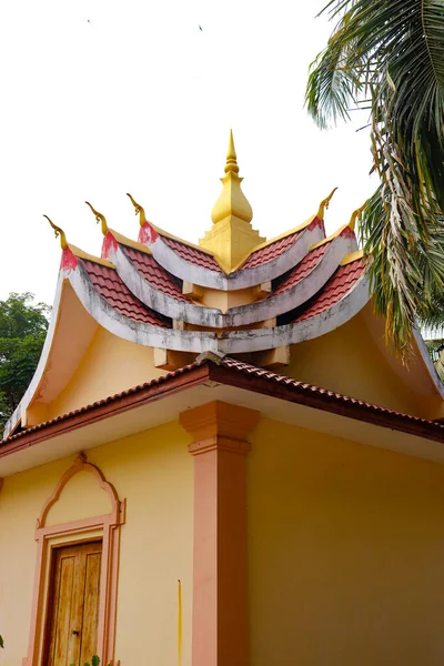 Vacker Buddhistisk Arkitektur Luang Temple Laos — Stockfoto