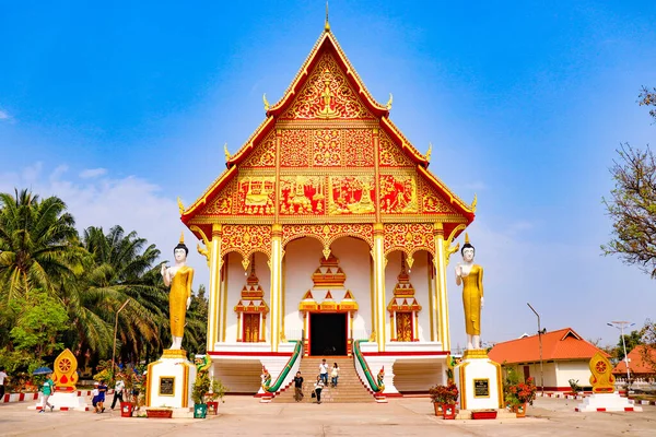 Arquitetura Decoração Templo Budista Luang Laos — Fotografia de Stock