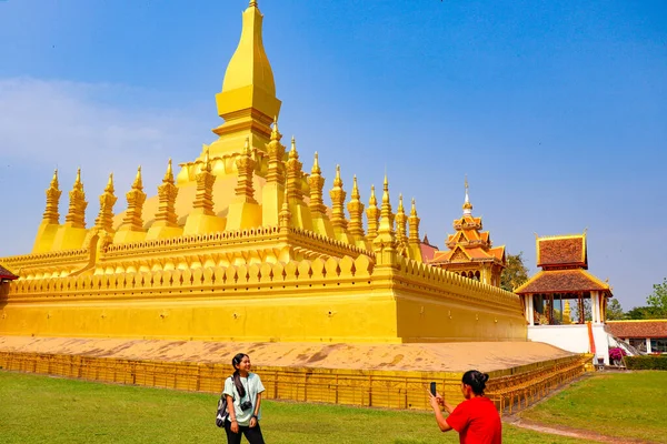 Gyllene Templet Vientiane Laos — Stockfoto
