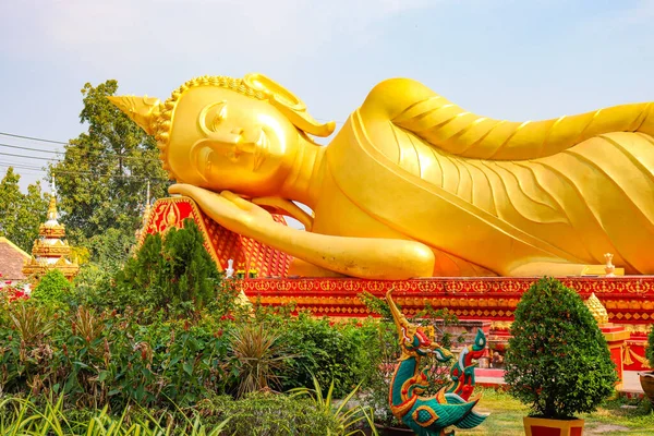 Buddha Liegen Vientiane Laos — Stockfoto
